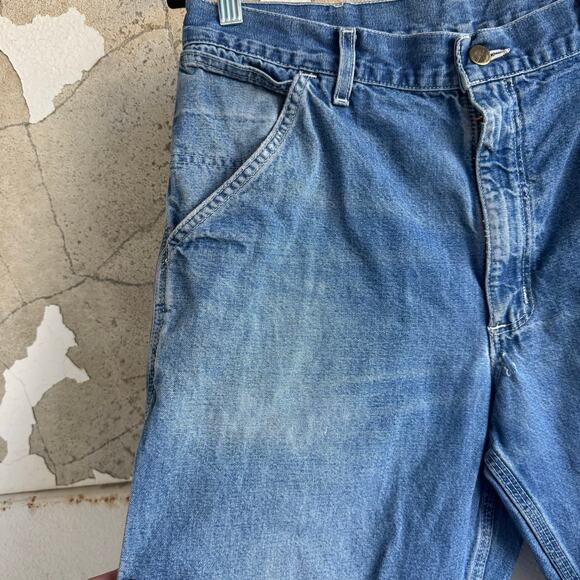 Y2K Carhartt Carpenter Jeans 33x29 Baggy Dunagree Fit Med Wash Denim Workwear - Picture 3 of 6